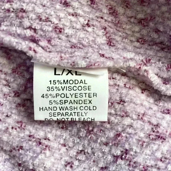 NWT Snowflake NY pink Soft snowflake pattern with reindeer knit Sweater Sz  L/XL - Picture 5 of 5